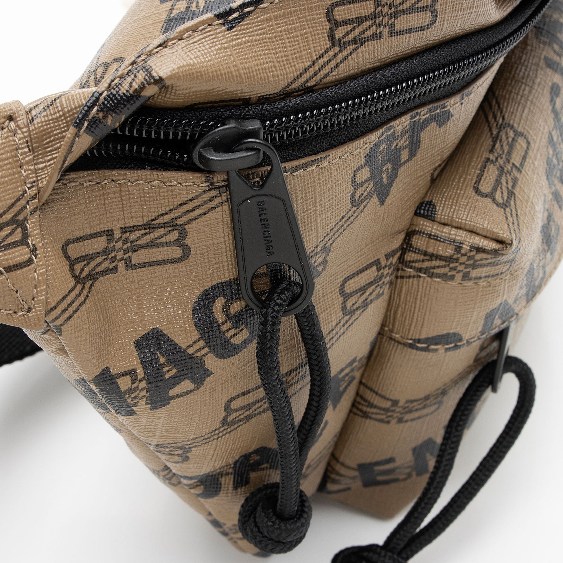 Balenciaga BB Monogram Canvas Allover Logo Signature Medium Belt Bag