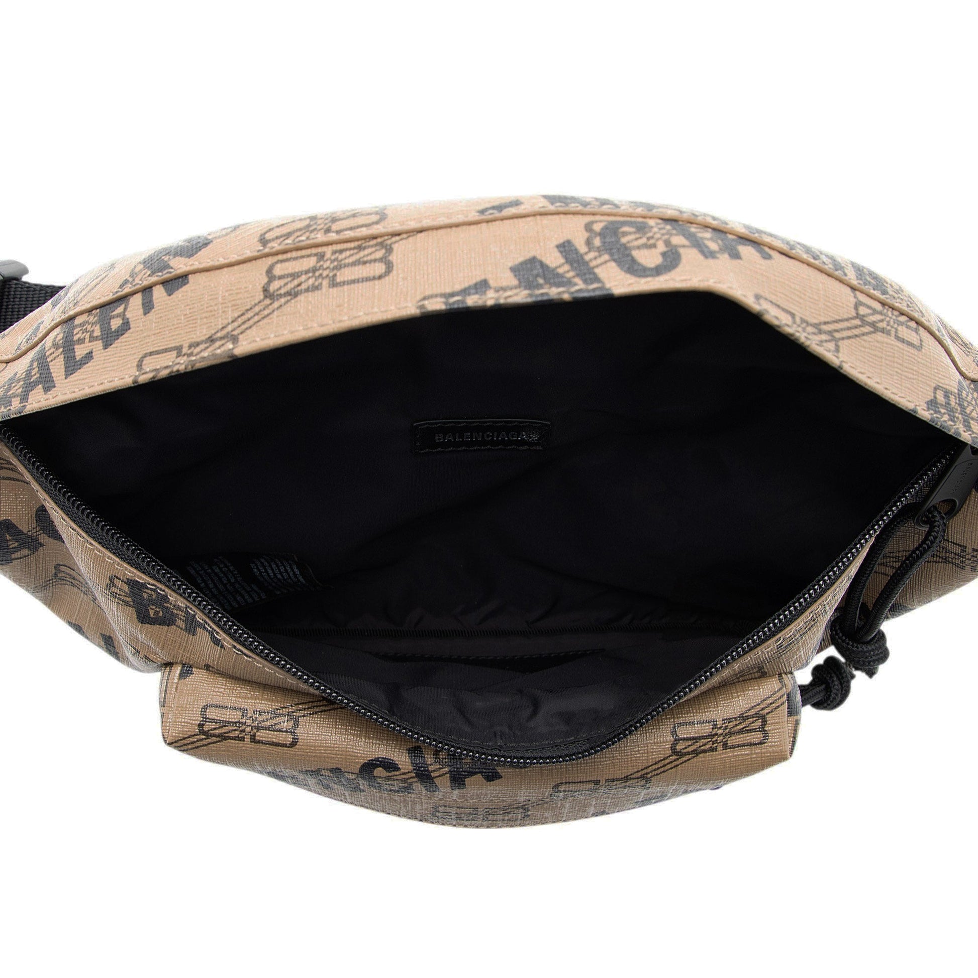 Balenciaga BB Monogram Canvas Allover Logo Signature Medium Belt Bag