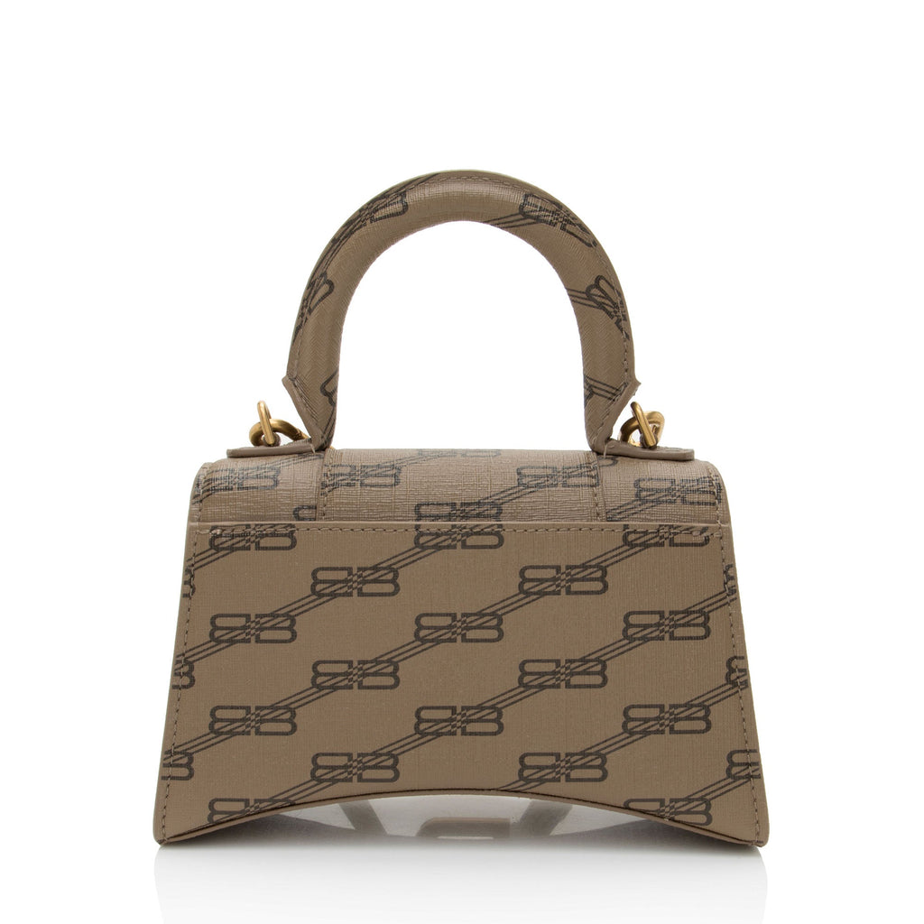 Balenciaga BB Monogram Canvas Hourglass XS Satchel