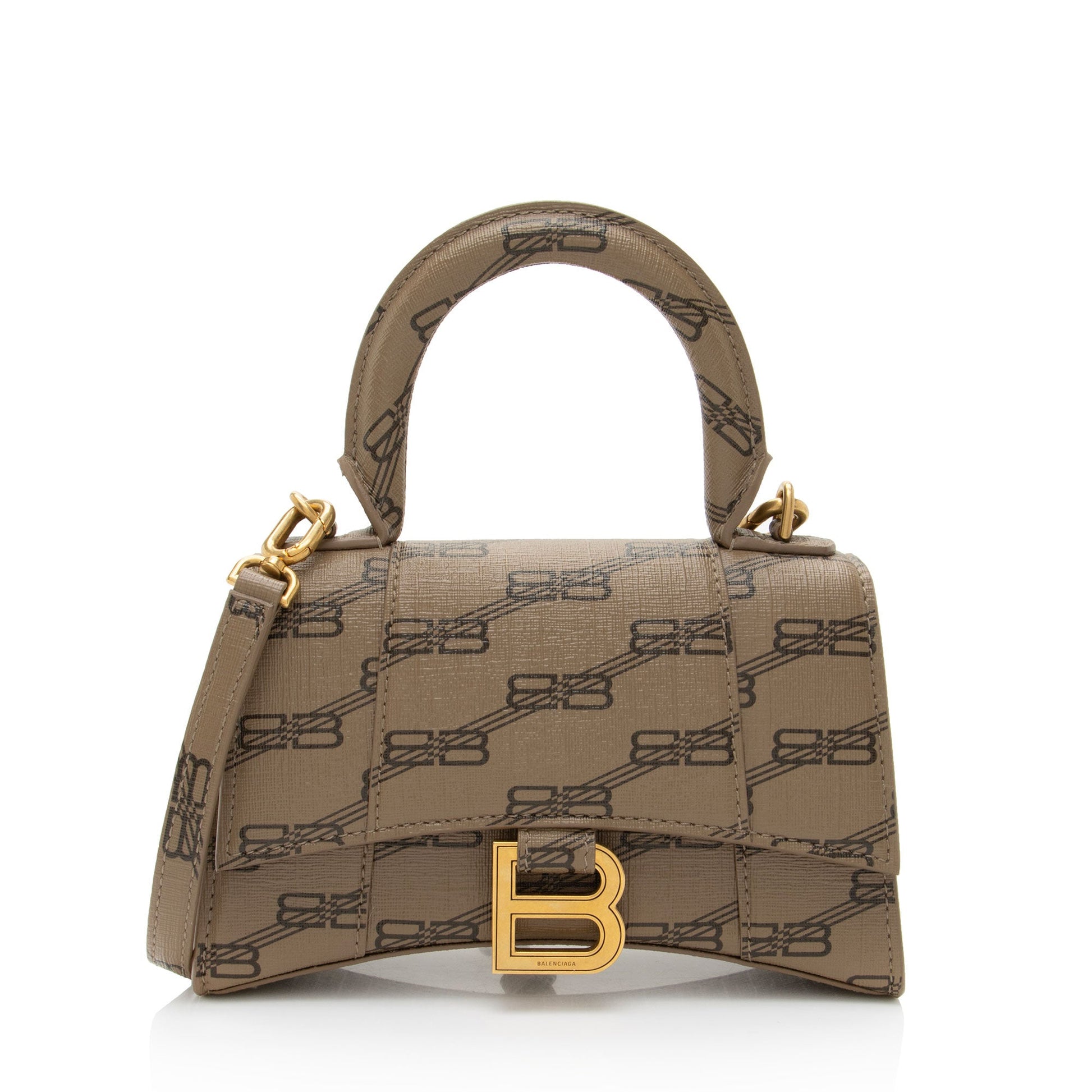 Balenciaga BB Monogram Canvas Hourglass XS Satchel