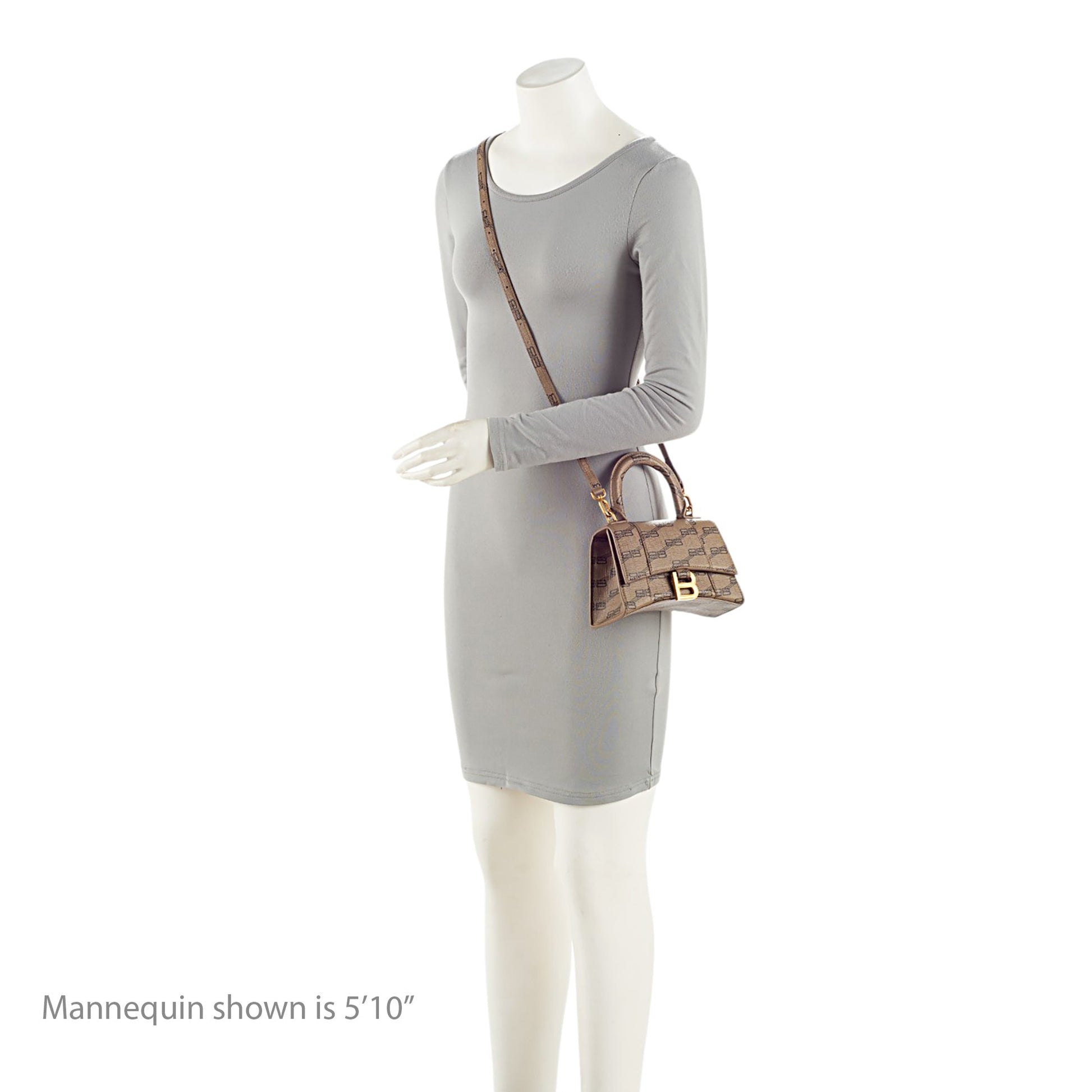 Balenciaga BB Monogram Canvas Hourglass XS Satchel