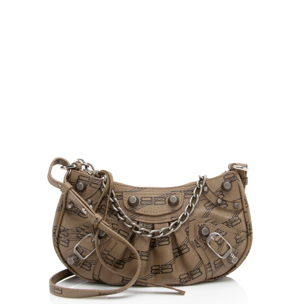 Balenciaga BB Monogram Canvas Le Cagole Mini Crossbody