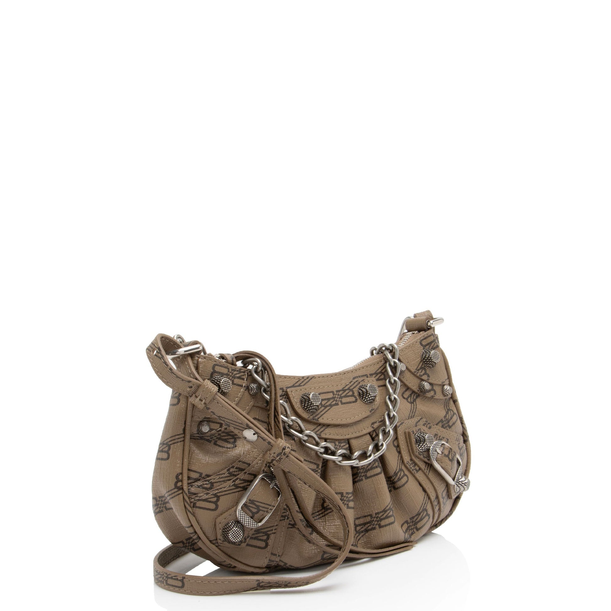 Balenciaga BB Monogram Canvas Le Cagole Mini Crossbody