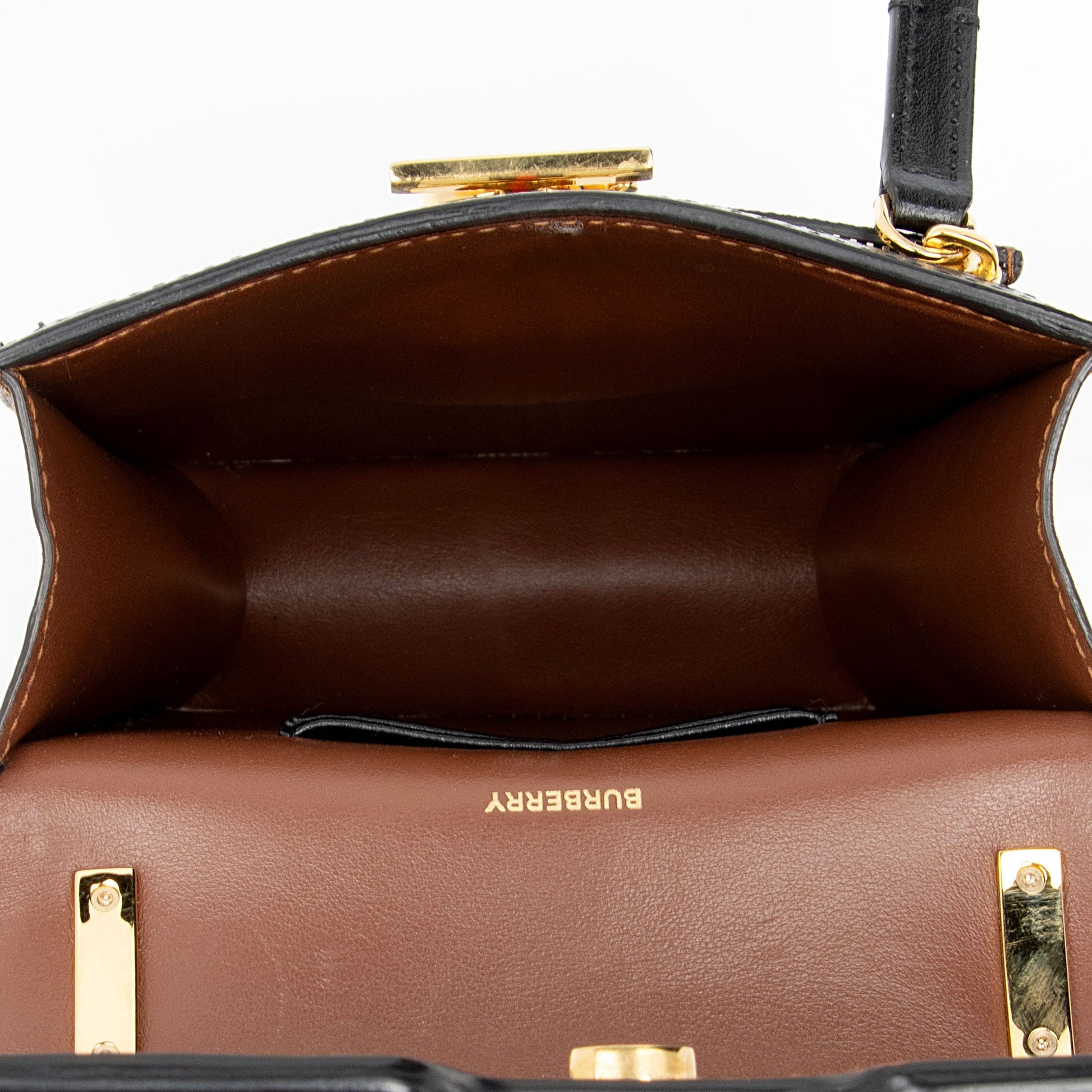 Burberry E-Canvas TB Monogram Stripe Robin Mini Messenger (SHF-dLA5PE)