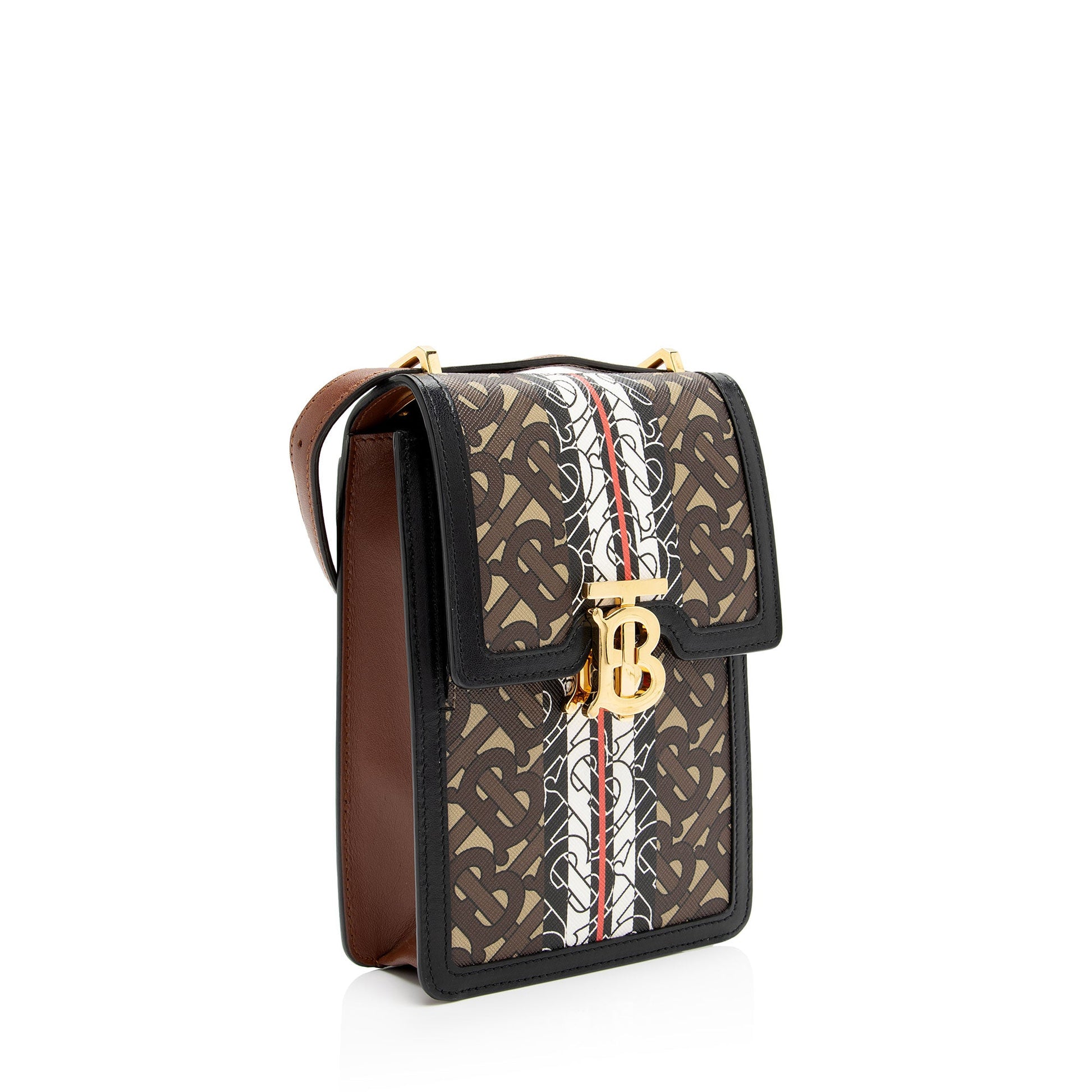 Burberry E-Canvas TB Monogram Stripe Robin Mini Messenger (SHF-dLA5PE)