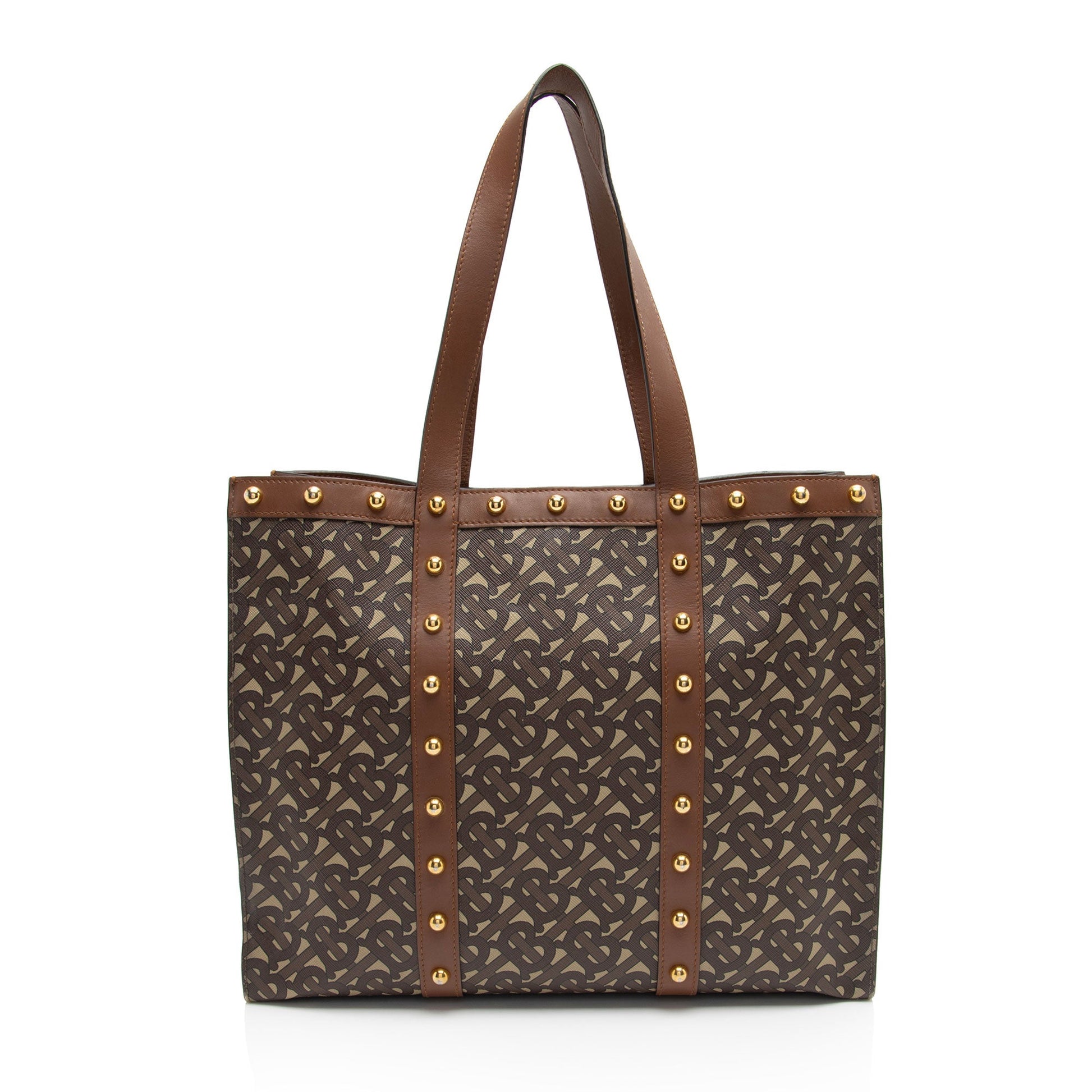 Burberry E-Canvas TB Monogram Studded Book Tote