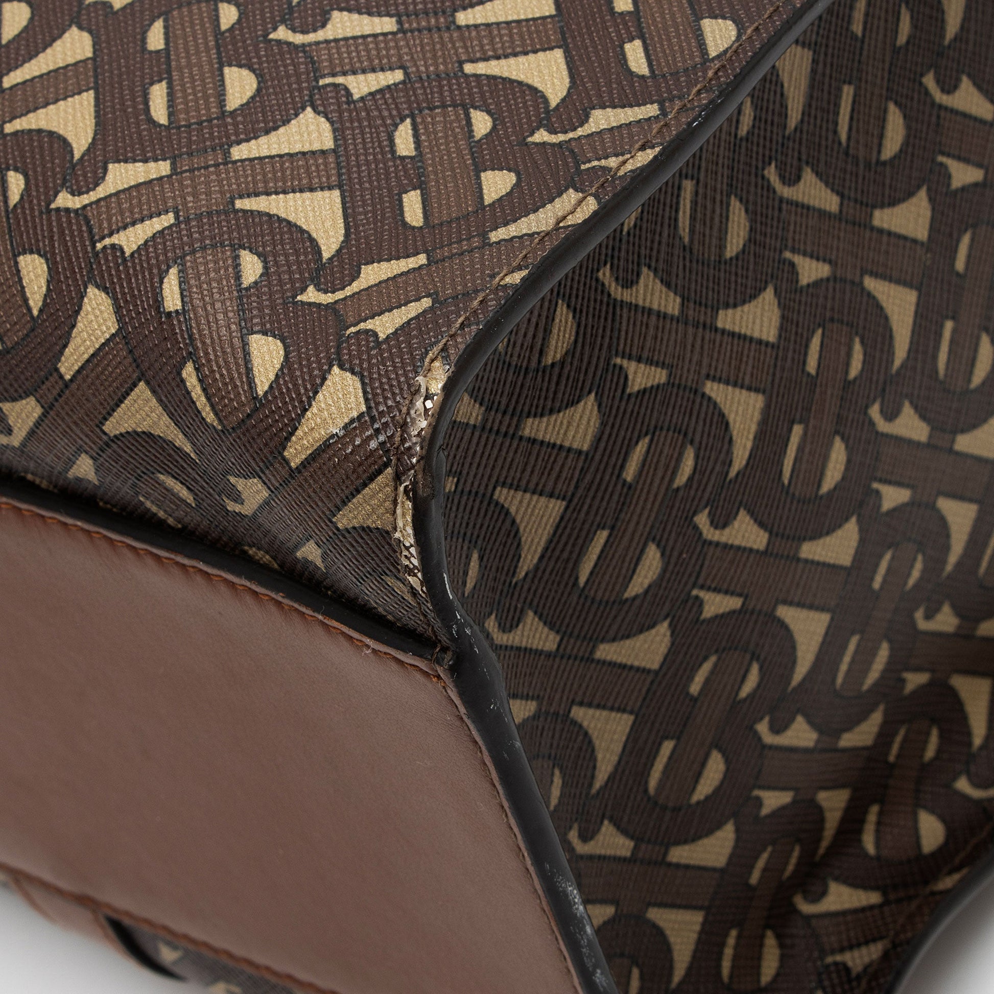 Burberry E-Canvas TB Monogram Studded Book Tote