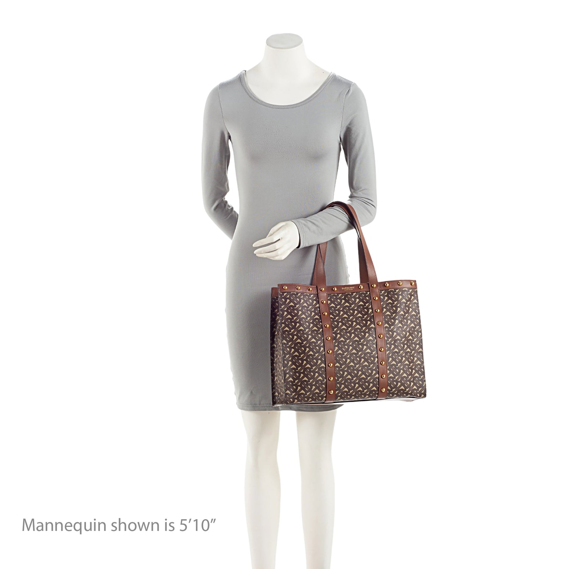 Burberry E-Canvas TB Monogram Studded Book Tote