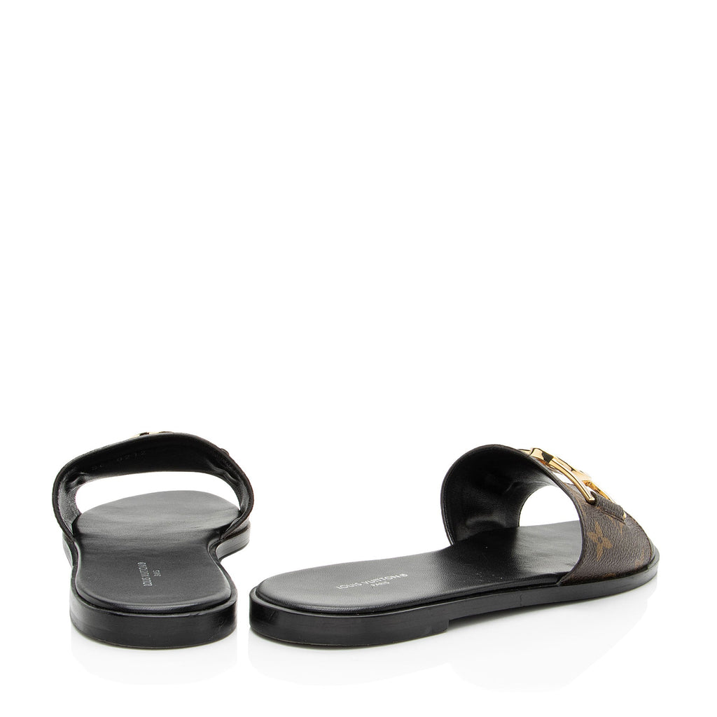Louis Vuitton Monogram Canvas Lock It Flat Sandals - Size 8 / 38