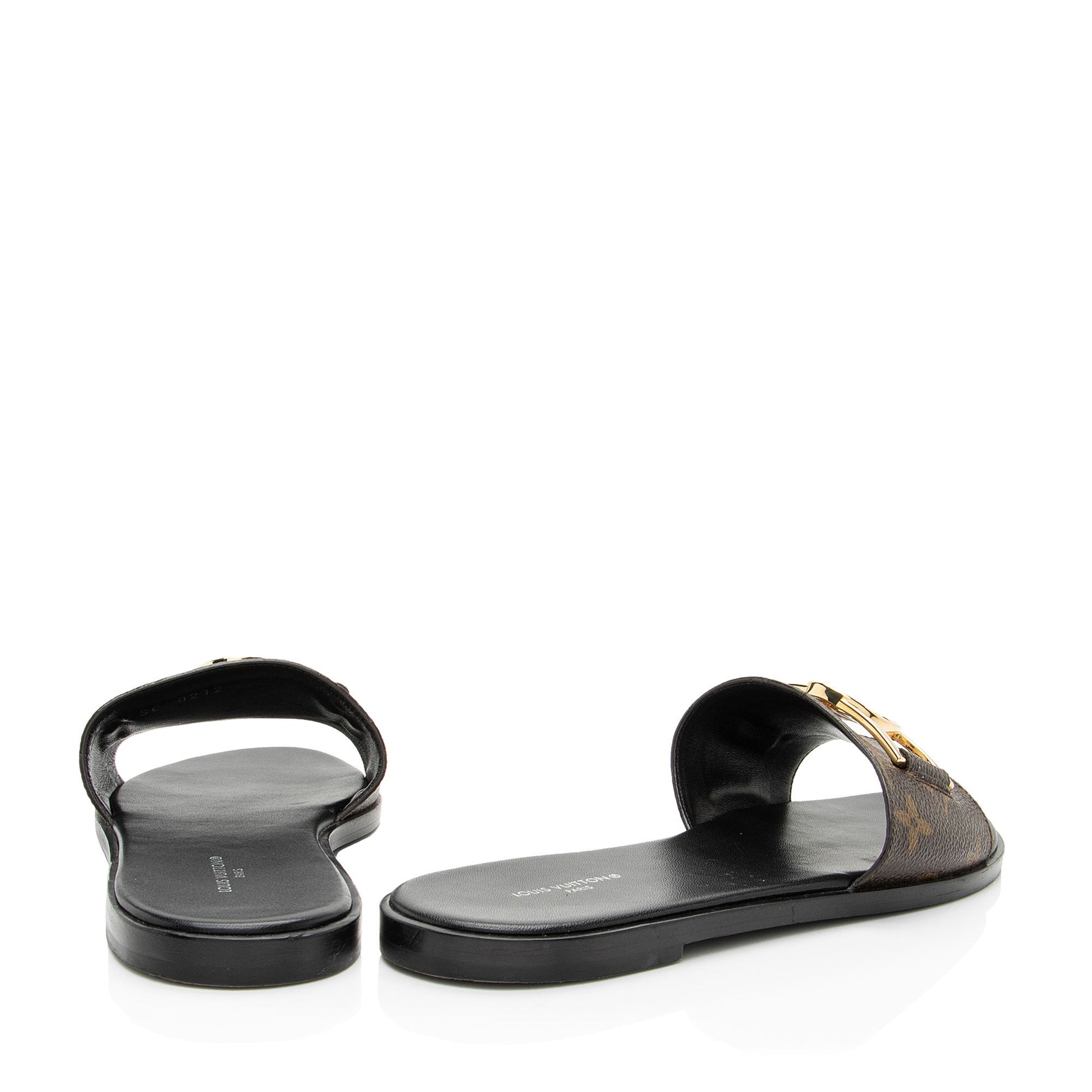 Louis Vuitton Monogram Canvas Lock It Flat Sandals - Size 8 / 38