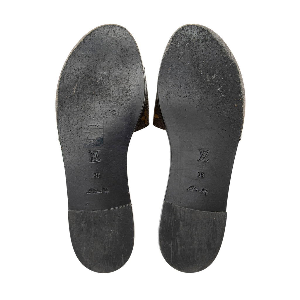 Louis Vuitton Monogram Canvas Lock It Flat Sandals - Size 8 / 38