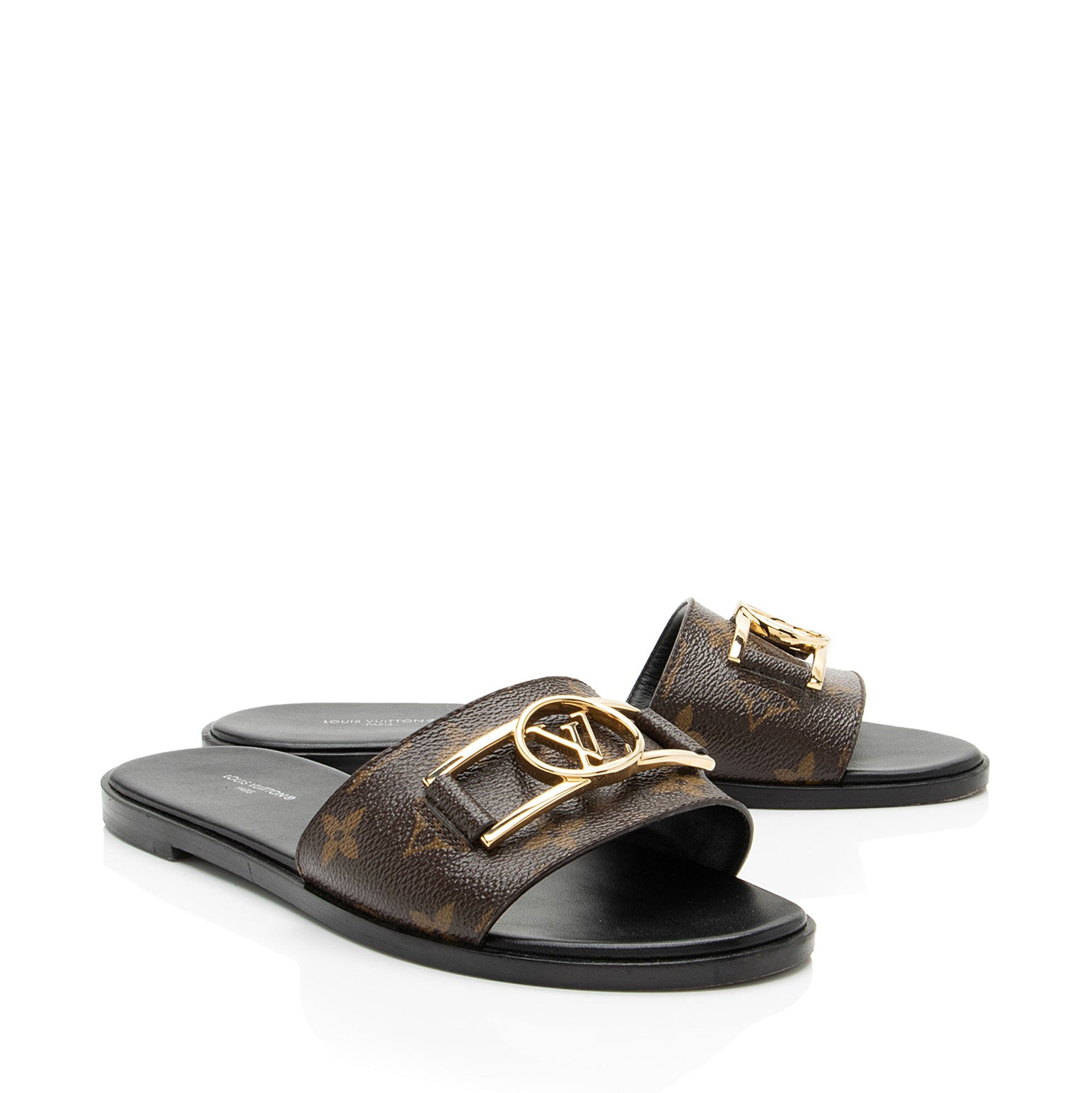 Louis Vuitton Monogram Canvas Lock It Flat Sandals - Size 8 / 38