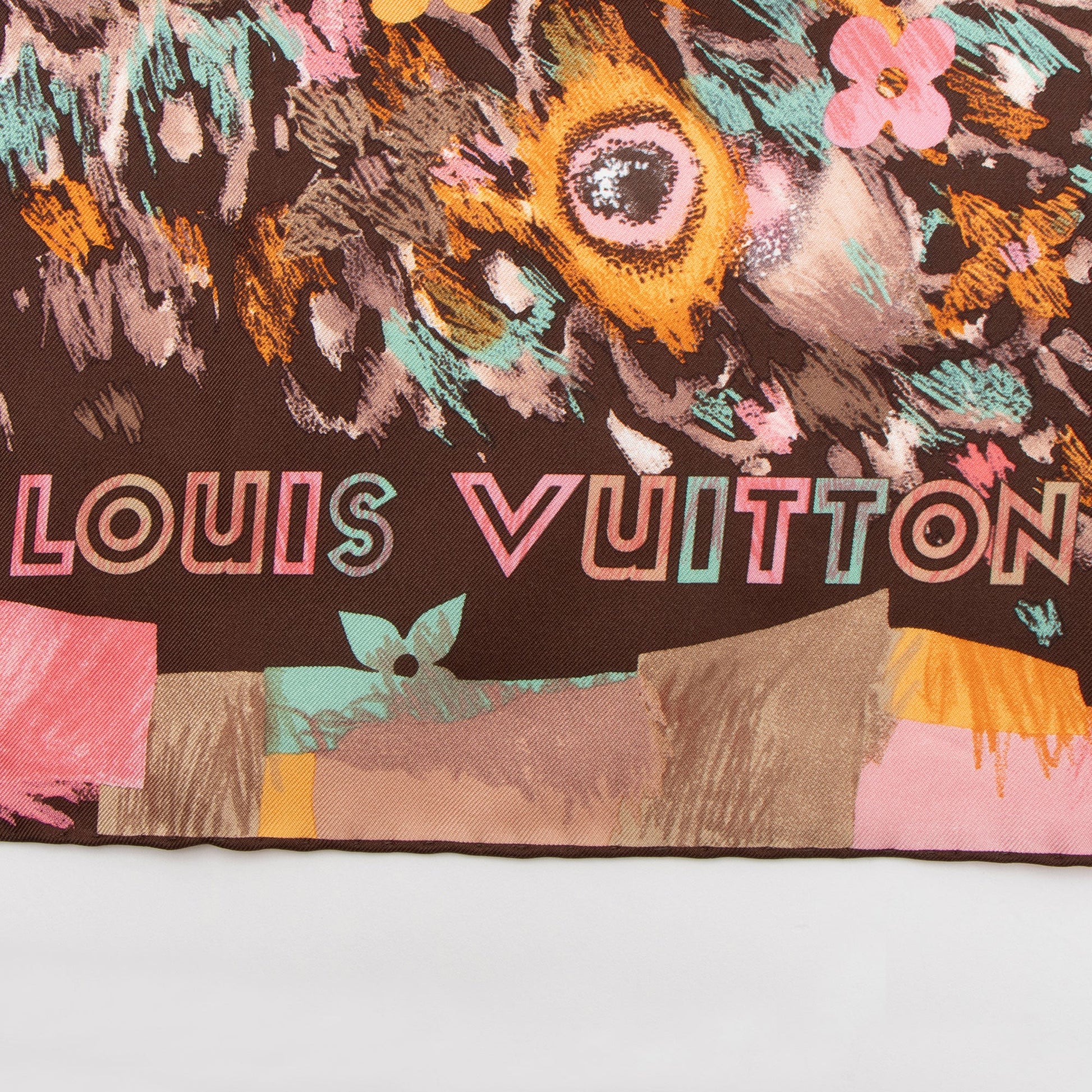 Louis Vuitton Monogram Watercolor Fleur 90cm Scarf (SHF-Hb1sqr)