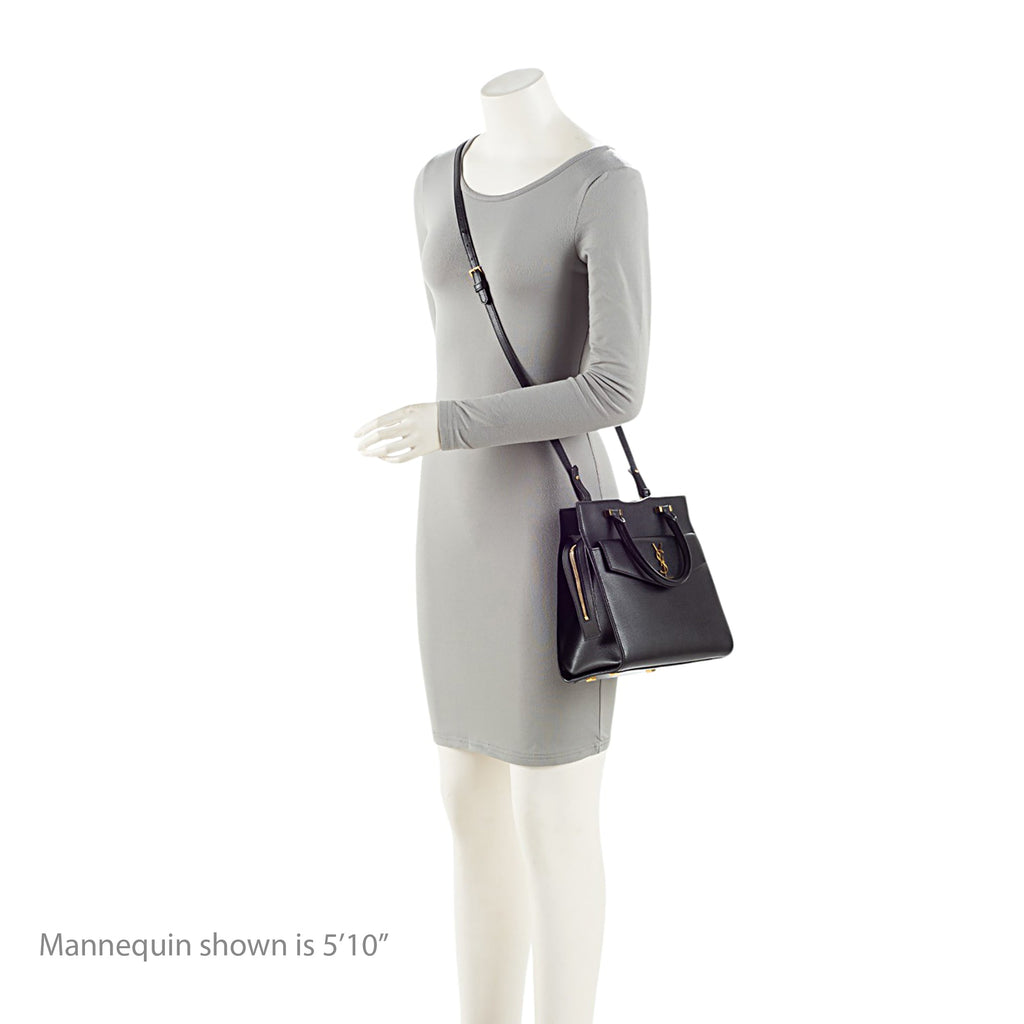 Saint Laurent Grain de Poudre Monogram Uptown Small Tote