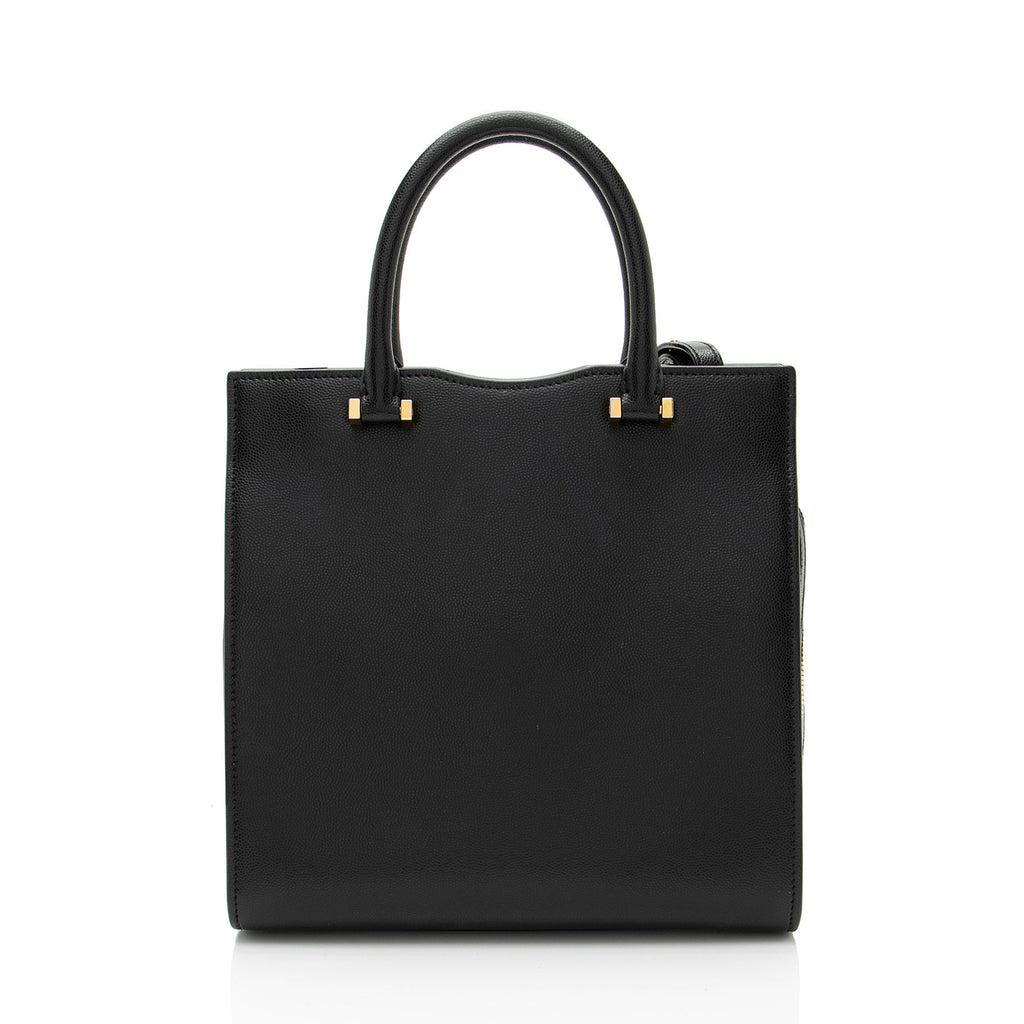 Saint Laurent Grain de Poudre Monogram Uptown Small Tote