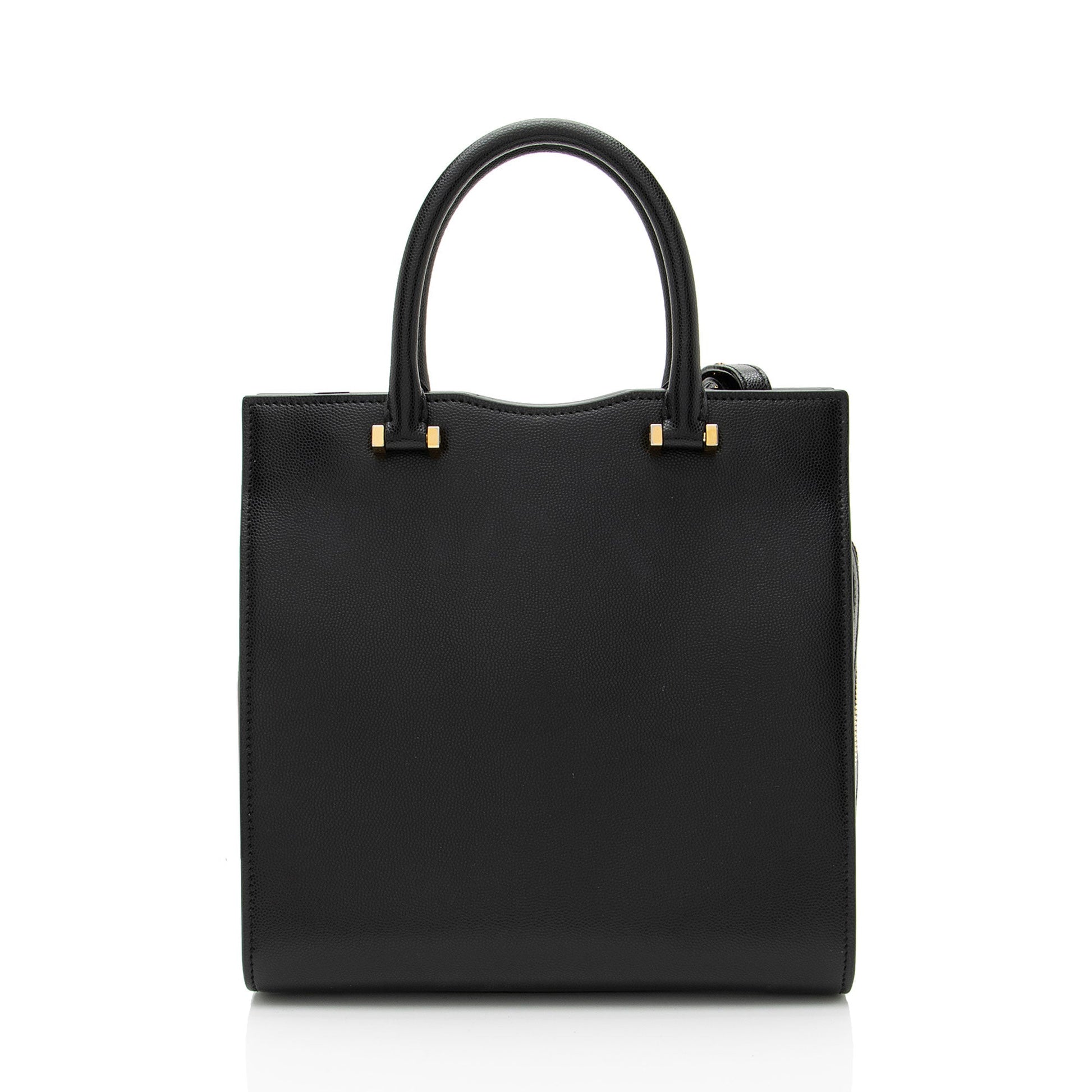 Saint Laurent Grain de Poudre Monogram Uptown Small Tote