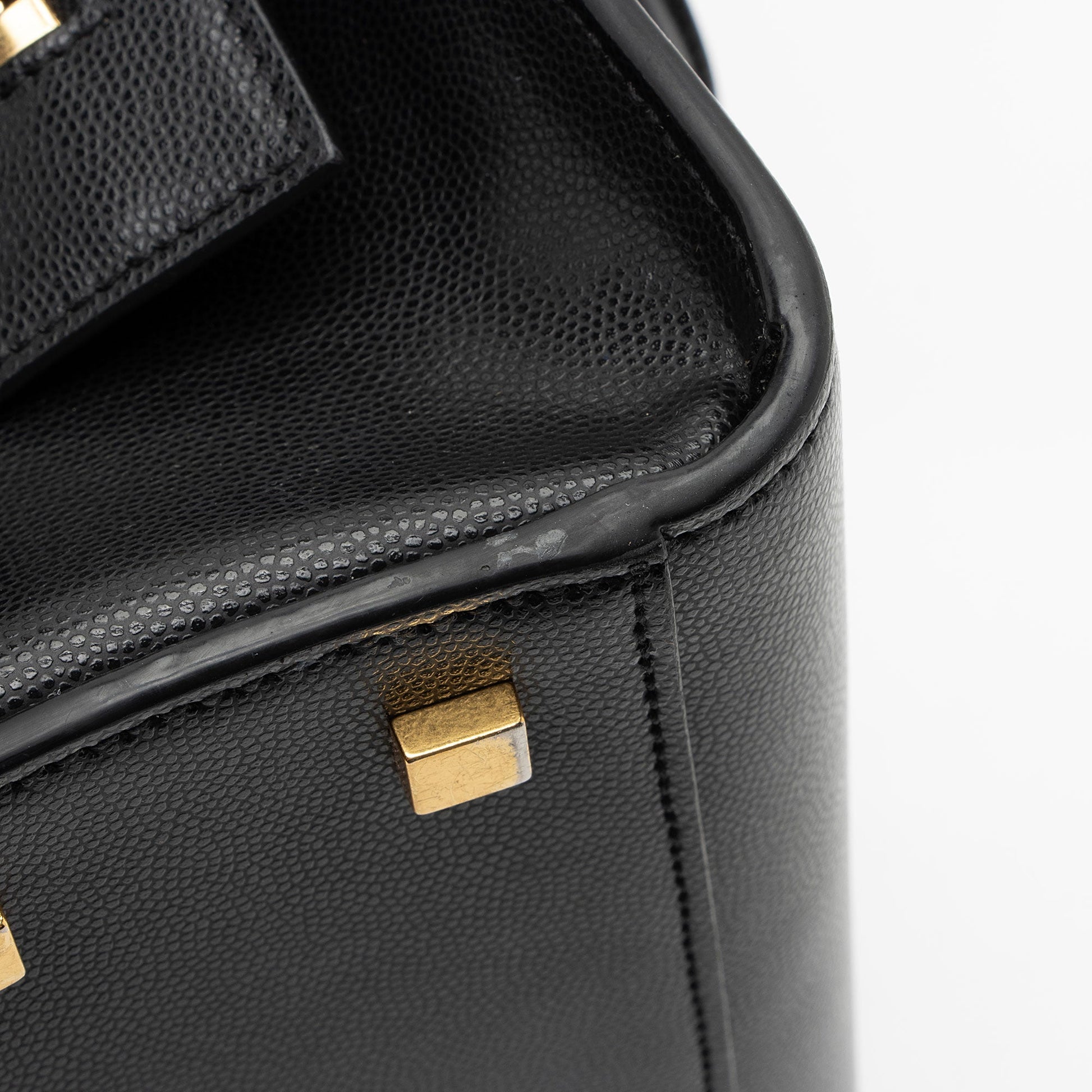 Saint Laurent Grain de Poudre Monogram Uptown Small Tote