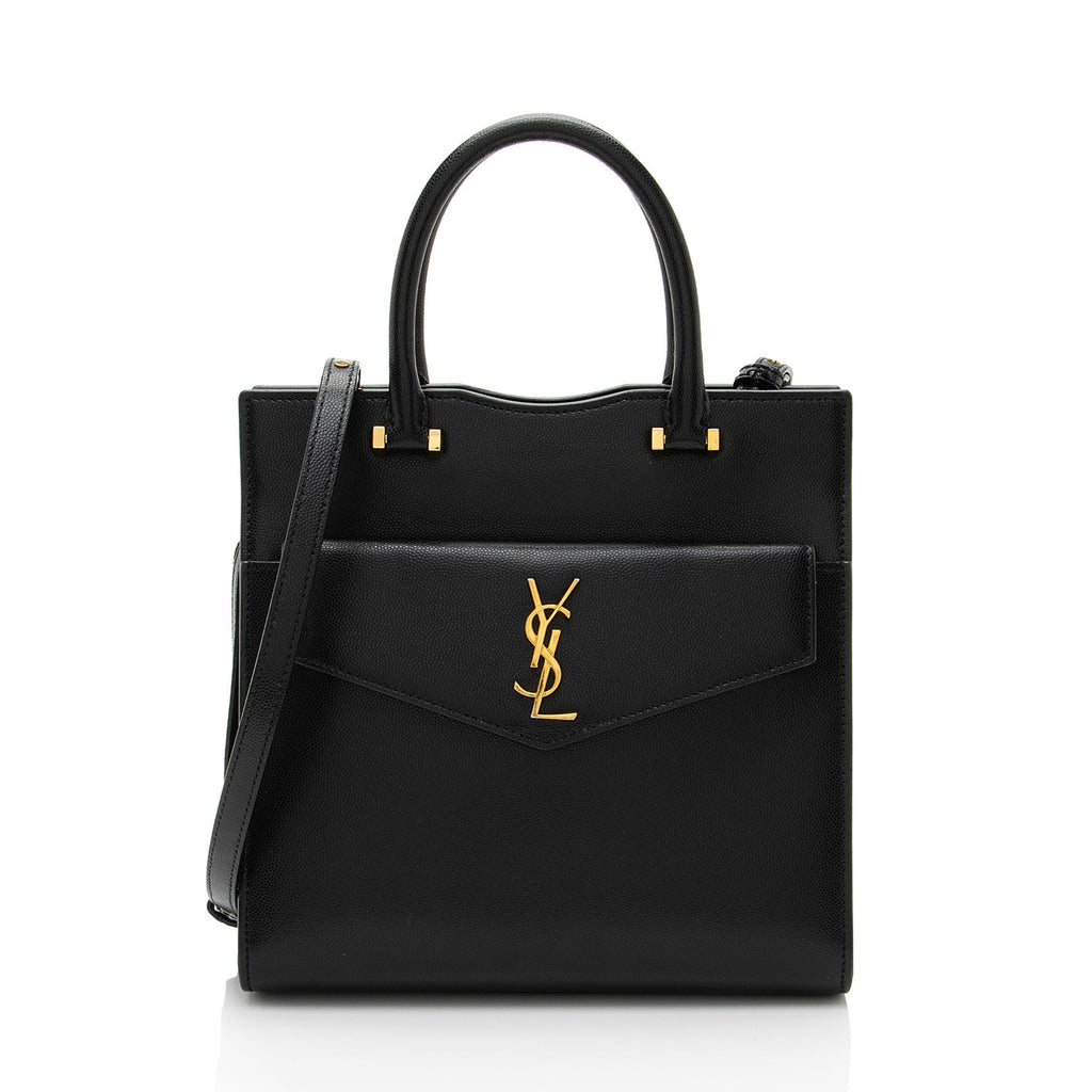 Saint Laurent Grain de Poudre Monogram Uptown Small Tote
