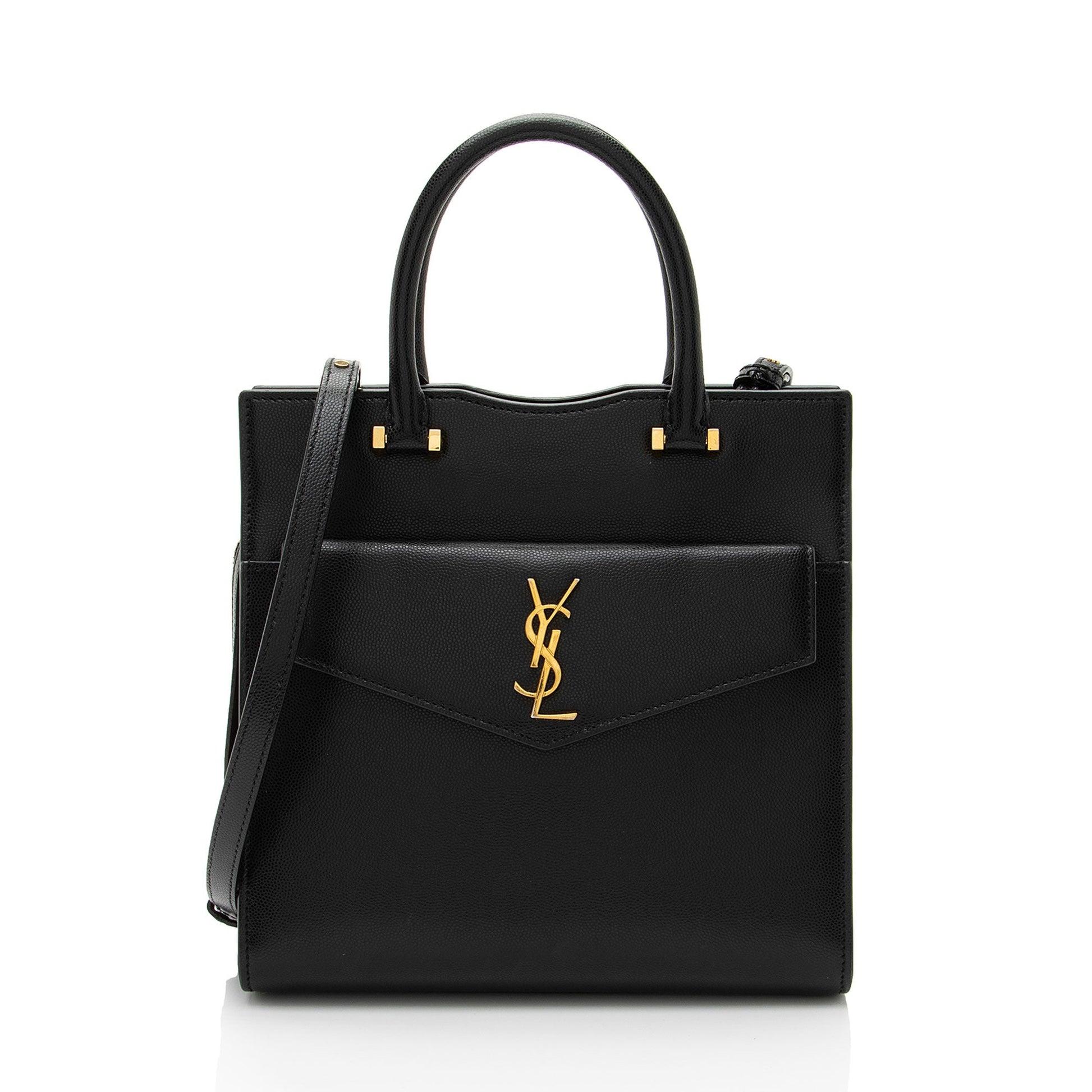 Saint Laurent Grain de Poudre Monogram Uptown Small Tote