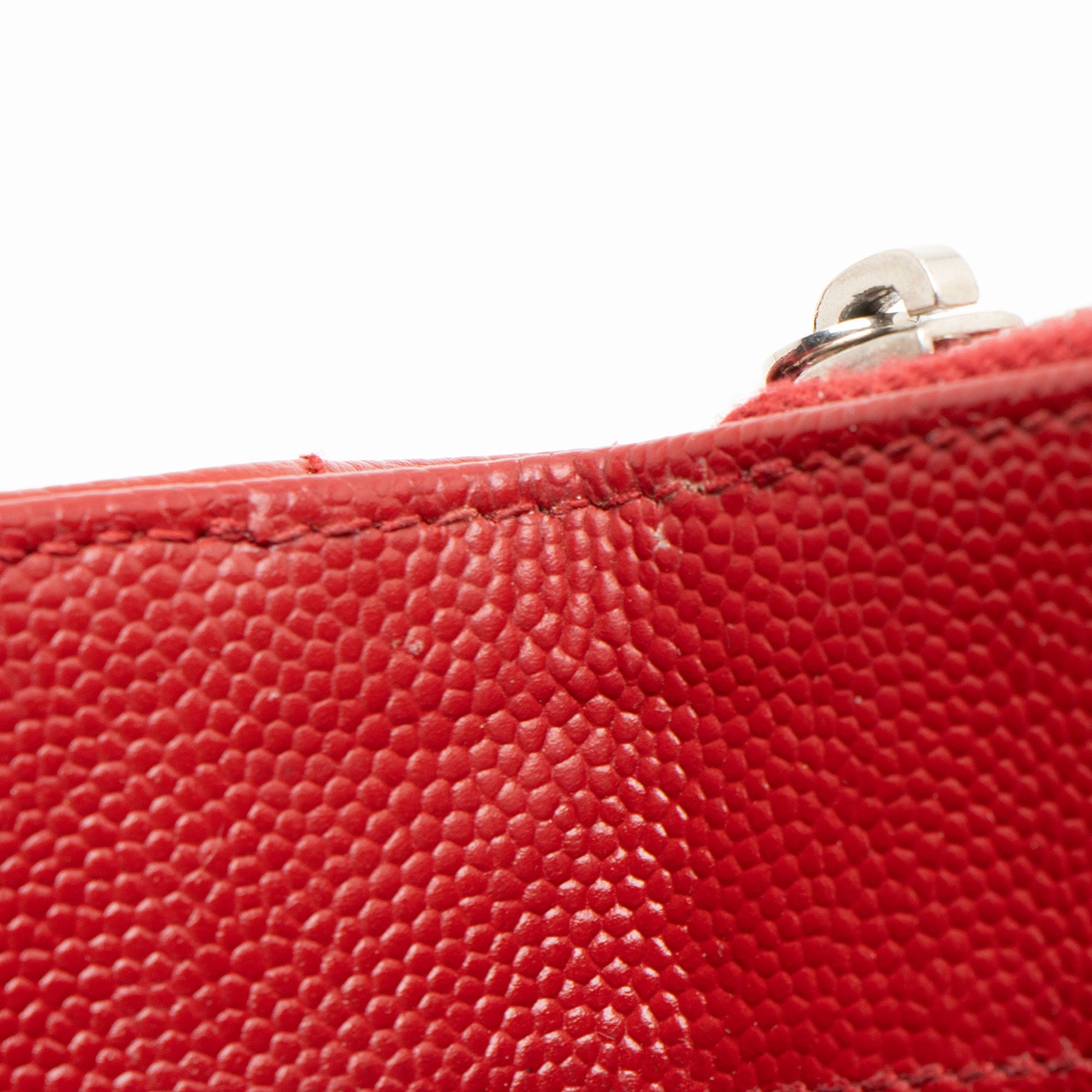 Saint Laurent Matelasse Grain de Poudre Monogram Compact Zip Around Wallet